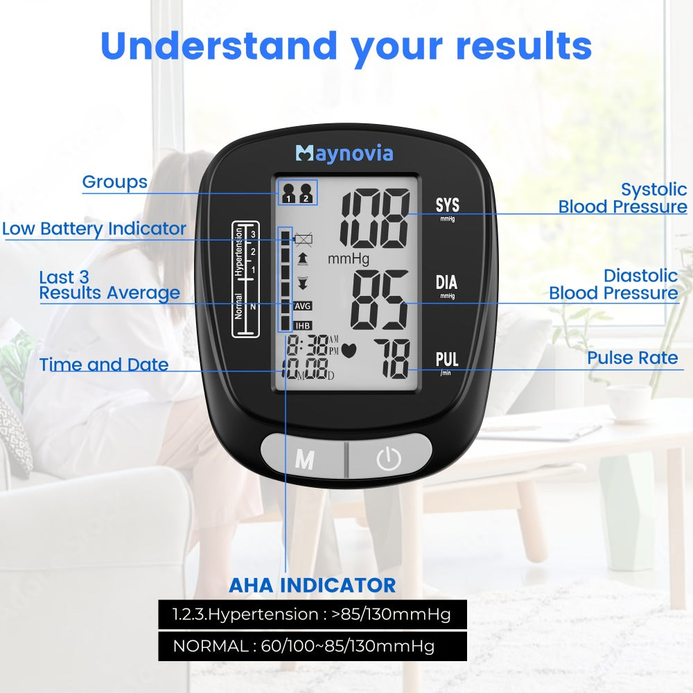 Blood Pressure Monitor Wrist Cuff with Oximeter Fingertip ¨C Digital BP Machine Home Use, 120 Memory, Portable Case & Battery Included, Fully Automatic Hypertension Tracker