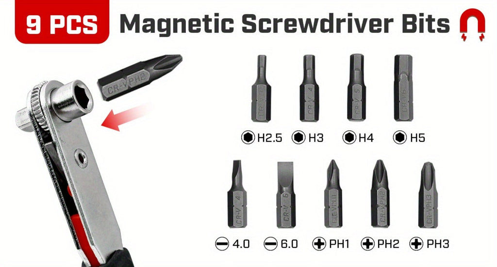 Ratchet Angle Screwdriver Set 10-in-1 & 16-in-1 ¨C Magnetic Multi-Bit Right Angle Screwdriver for Tight Spaces, DIY, Bike Repair & Home Maintenance, Compact Flexible Tool Kit