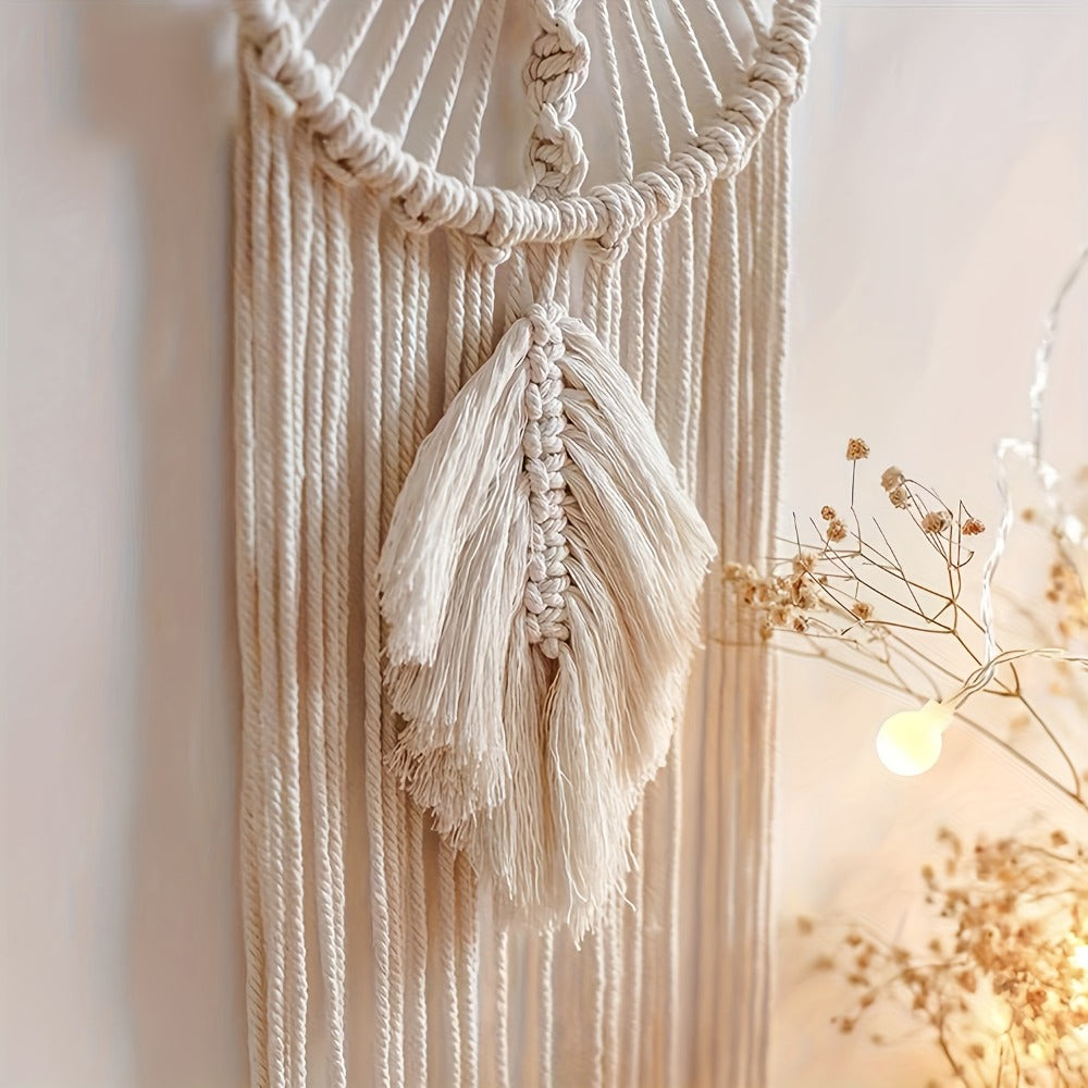 Dream Catcher Boho Wall Decor Set of 4, Woven Fabric Bohemian Dream Catchers for Bedroom Room Decor, Birthday Gift for Women Mom Grandma Teenage Girls