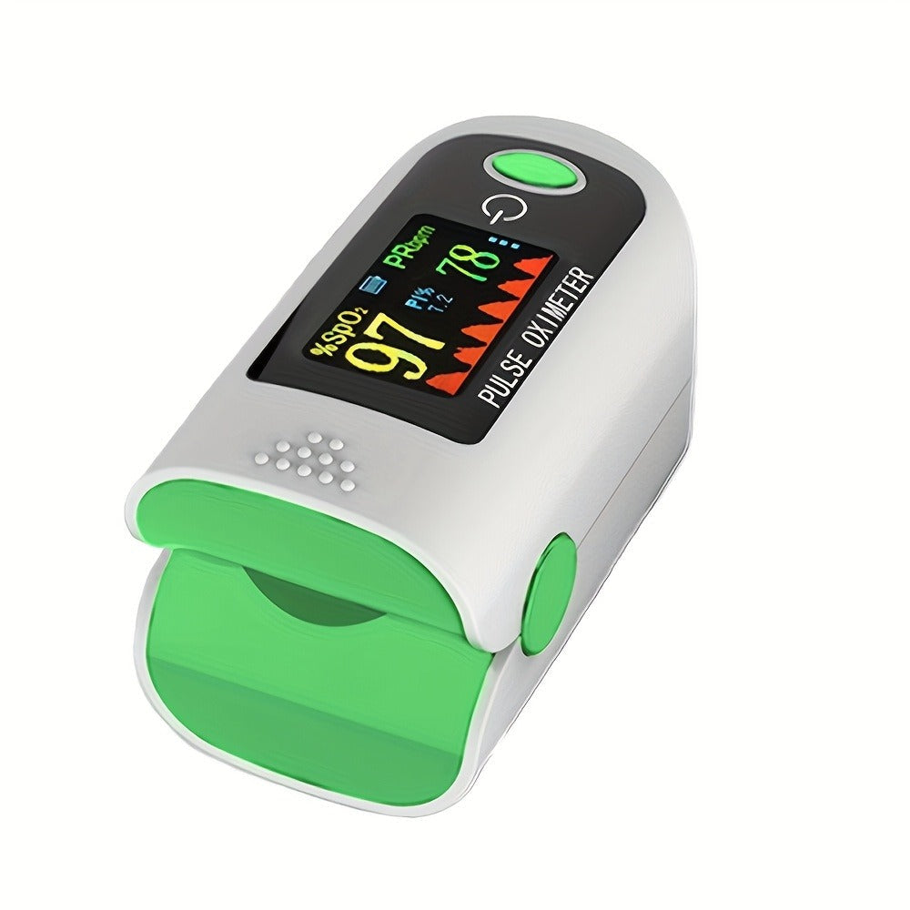 Fingertip Pulse Oximeter 2-Pack, Digital Blood Oxygen Saturation Monitor with SpO2 Heart Rate & Perfusion Index Display, Battery-Powered Portable Finger Oximeter for Home Use & Sports, Black or Blue