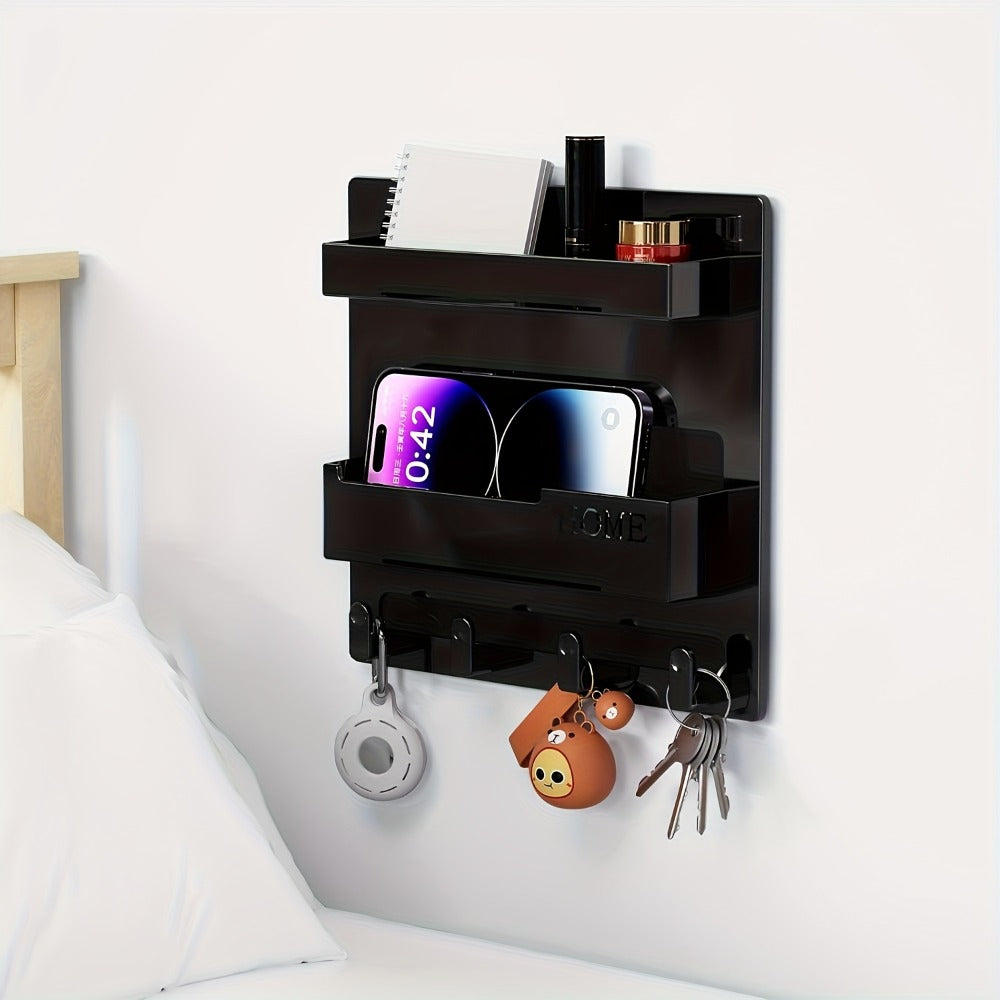 Floating Shelves Wall Mount Self-Adhesive Bedside Shelf Organizer for Bedroom - No Drill Stick On Wall Shelf for Phone Remote Control Small Items - Aesthetic Room Decor Storage for Girls Teen Bedroom