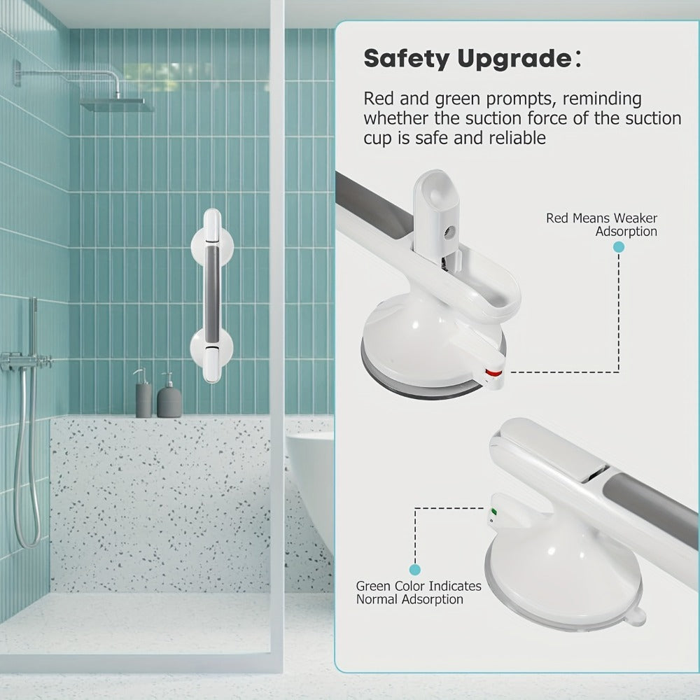 Safety Grab Bar for Seniors - Suction Cup Handrail for Bathroom, Non-Slip Bathtub Rail, Elderly Assist Handle, No Drill Wall Bar for Shower, Toilet, Kitchen Support