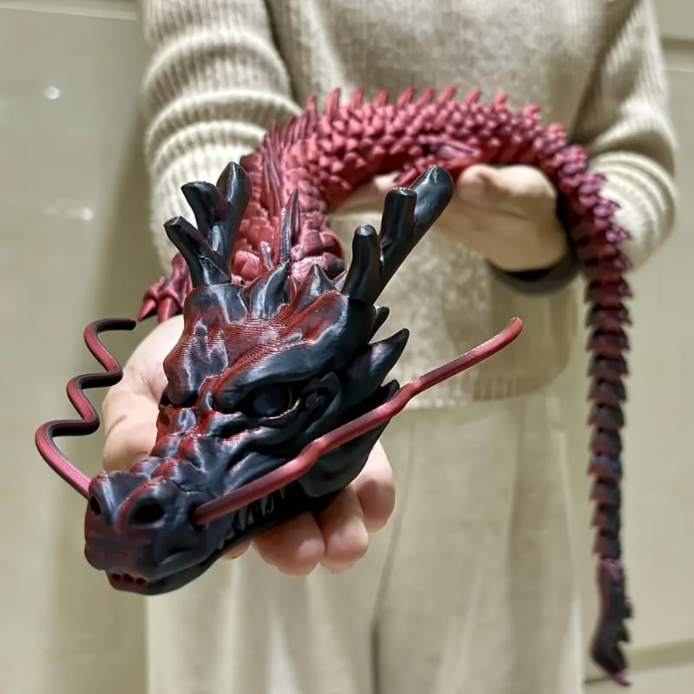3D Printed Dragon 35.4 Inch with Flexible Joints ¨C Articulated Poseable Dragon Figurine for Car Dashboard, Home Decor & Desk Display, Perfect for Christmas, Halloween & Birthday Gifts