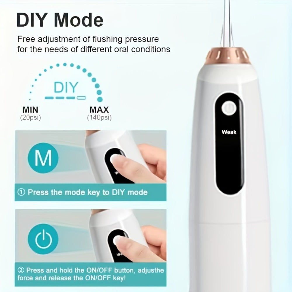Water Flosser Oral Care Kit ¨C 3-Mode Portable Electric Dental Cleaner, USB Rechargeable, 4-Function Nozzle, Tooth Whitening Device & Electric Toothbrush Set for Travel & Home Use