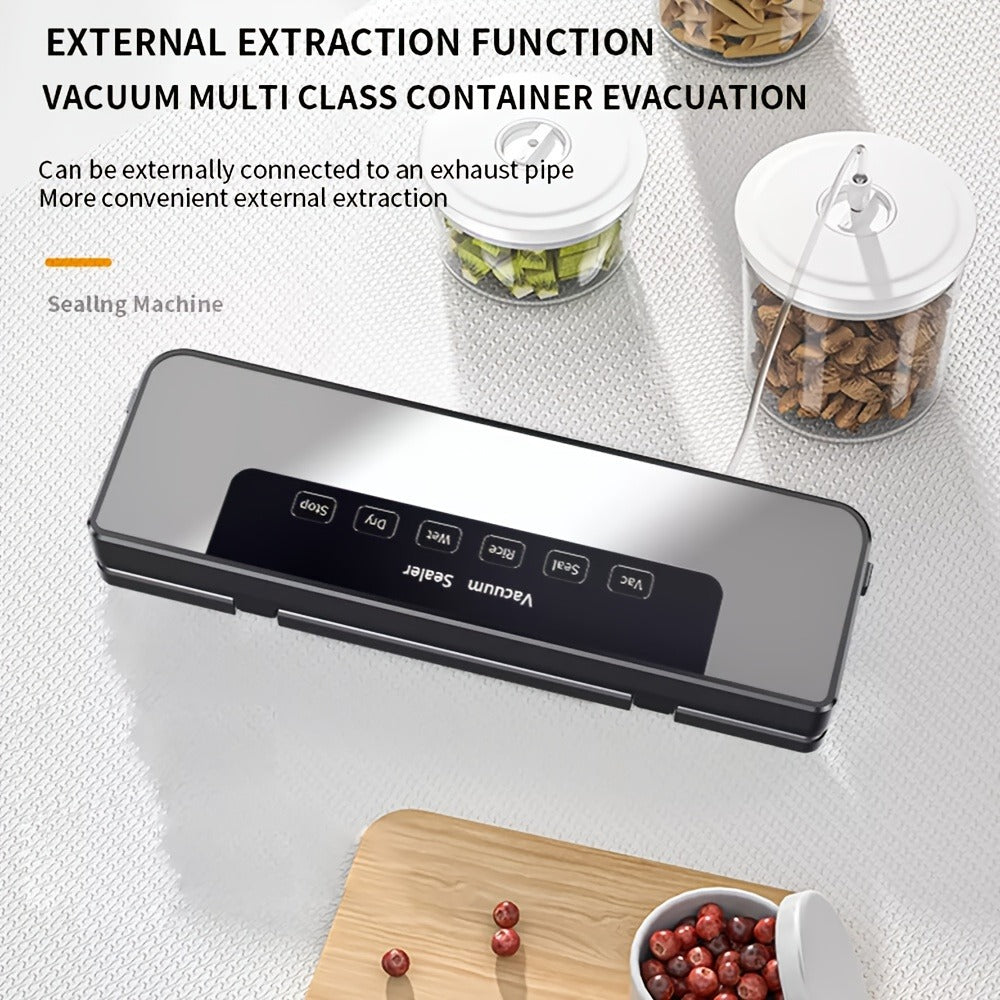 Vacuum Sealer Machine 65KPA ¨C 6-in-1 Automatic Food Sealer with 50 Bags, Dry Moist Modes, Sous Vide Compatible, Food Preservation System for Home Kitchen, Easy Clean