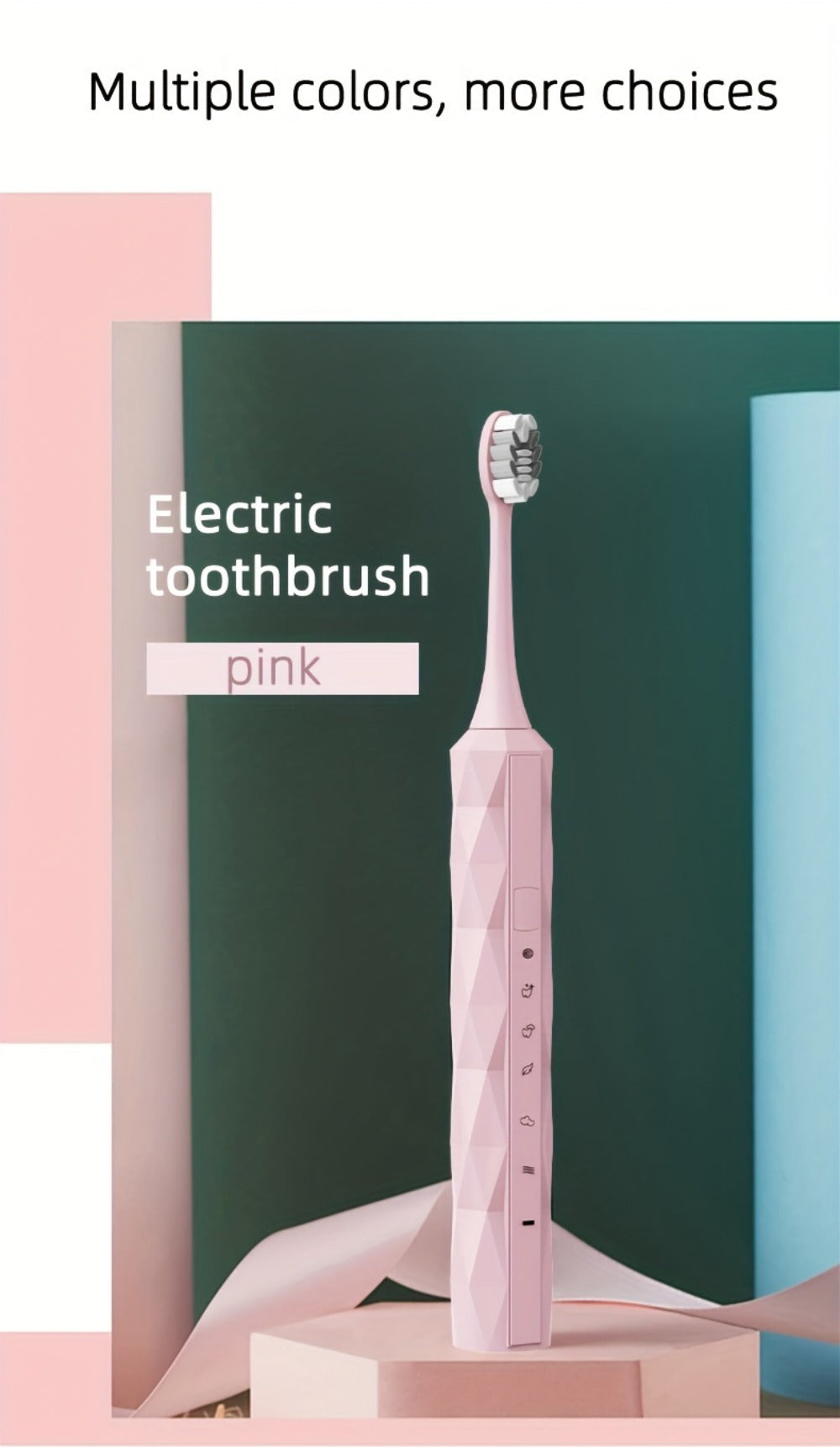 Sonic Electric Toothbrush IPX8 Waterproof ¨C USB Rechargeable, Smart Timer, Metal Handle, 5 Replacement Brush Heads, Soft Bristles for Adults Men & Women ¨C Black & Blue