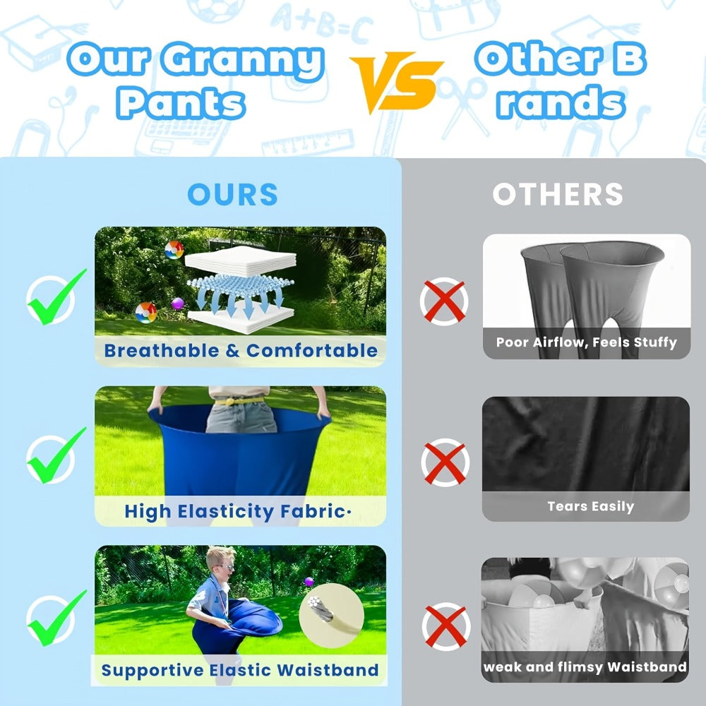 Grandma Pants Yard Game Inflatable Outdoor Party Game Set with Elastic Ball & Air Pump, Polyester