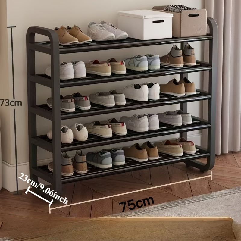 5-Tier Shoe Rack Organizer for Entryway, Space-Saving Narrow Shoe Storage Shelf, Multi-Layer Floor Mount, Holds 18 Pairs, No Assembly Tools Needed