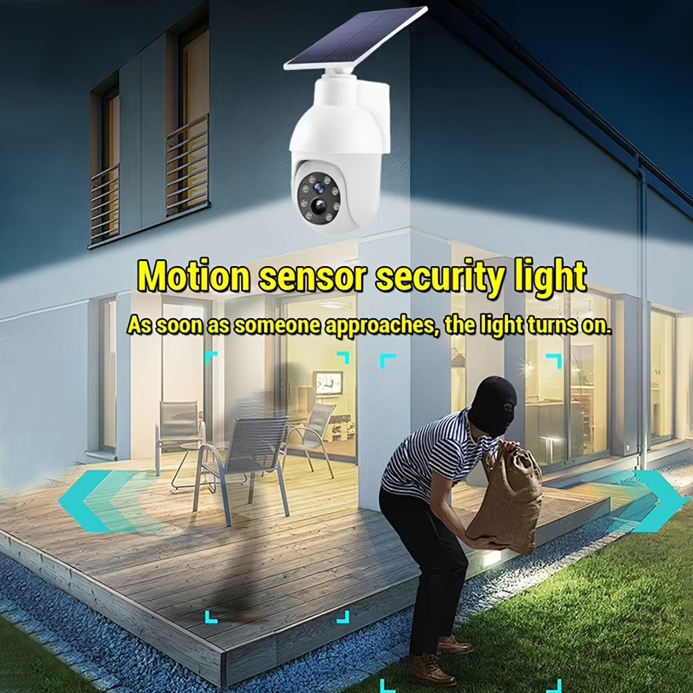 Solar Security Light with Fake Camera Design ¨C Motion Sensor Outdoor LED Warning Light, Solar Powered, Weatherproof, Dummy Camera Style Deterrent for Home, Yard, Garage & Driveway