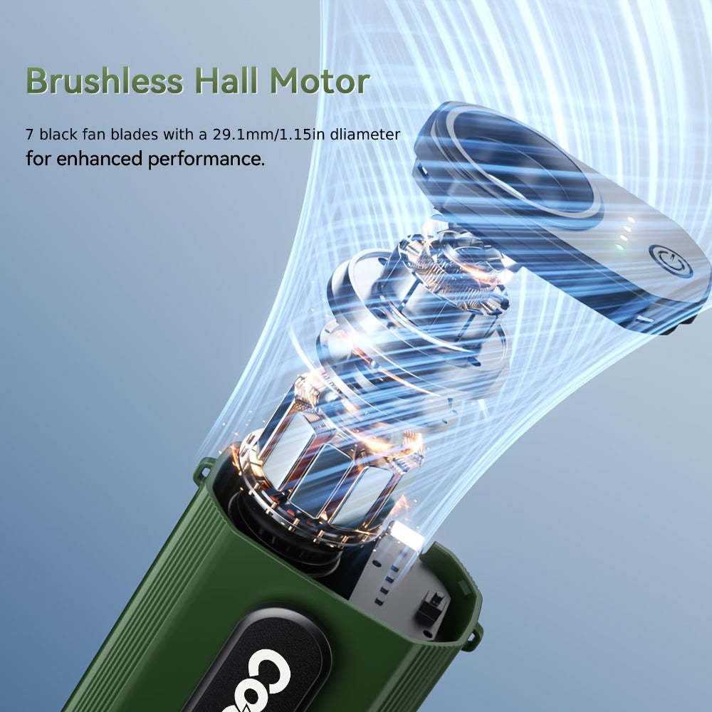 Neck Fan Waist Clip Fan 5000mAh, 18000RPM Powerful Brushless Motor, 4-Speed Portable Personal Fan with LED Battery Indicator, Hands-Free Wearable Fan for Outdoor Work, Camping, Sports and Travel