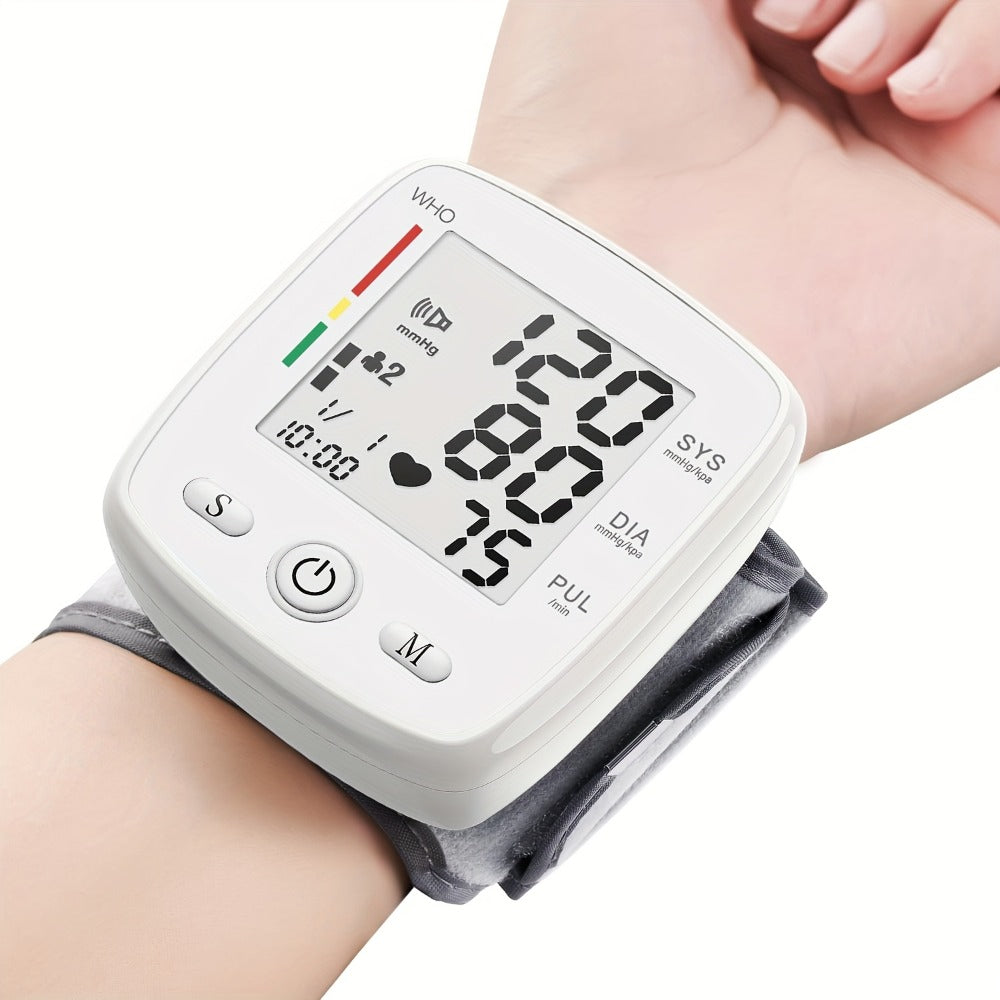 Wrist Blood Pressure Monitor - Digital BP Monitor Rechargeable with 2¡Á99 Memory, Large LCD Display, Voice Broadcast & Portable Case for Home & Travel Use (Black / White / BP188W)
