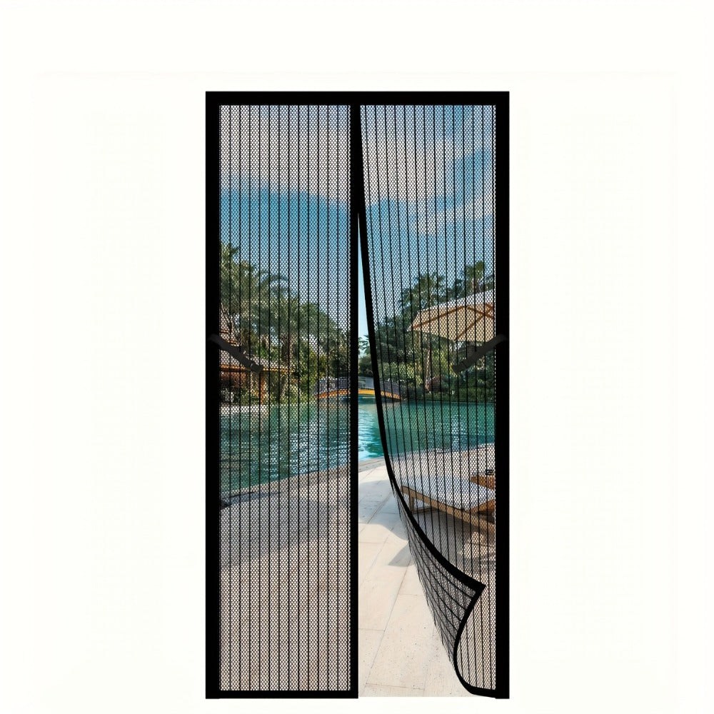 Magnetic Screen Door with Heavy Duty Metal Frame ¨C Self-Closing Mesh Door Curtain, Insect-Proof Bug Screen with Frame Shackle, Easy Install for Indoor & Outdoor Doorways, Pet & Kid Friendly