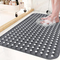 Bath Mat with Suction Cups Non-Slip Shower Mat TPR Quick Dry Machine Washable Bathtub Mat for Bathroom Spa