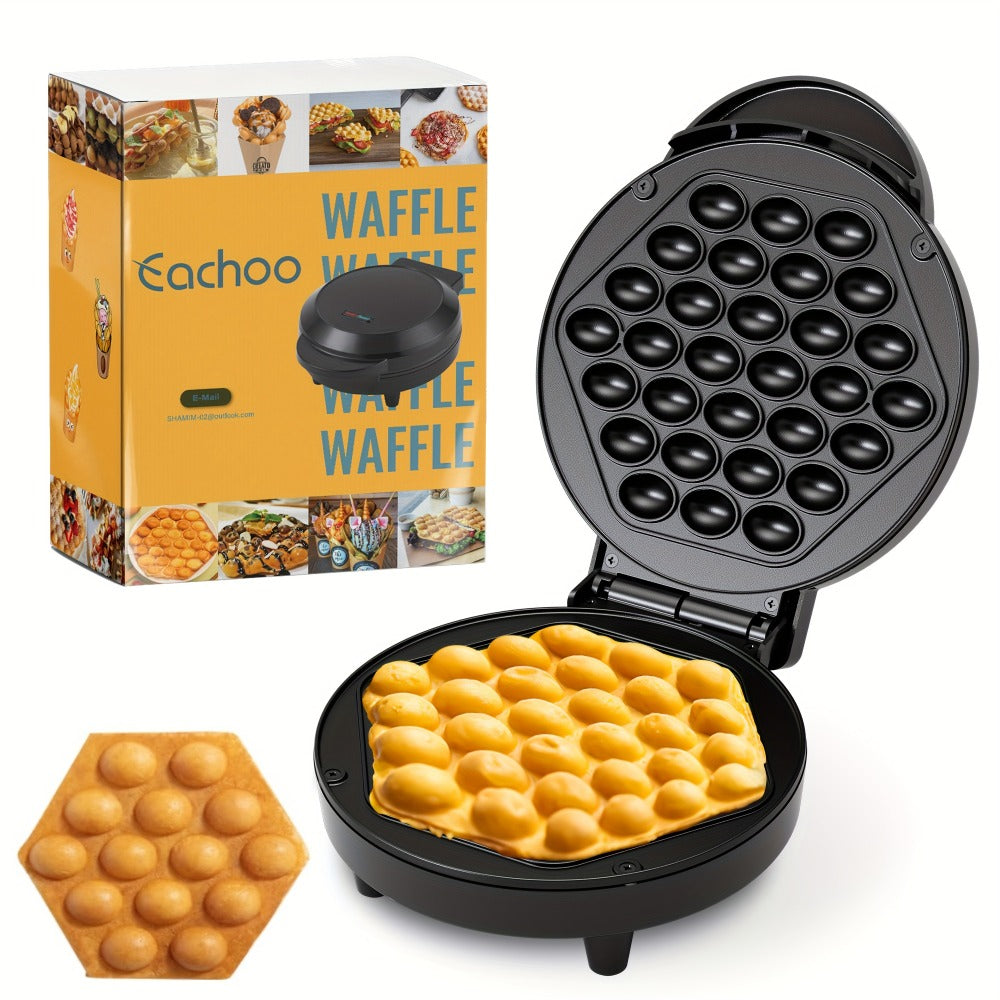Bubble Waffle Maker 7 Inch 1000W Electric Hong Kong Egg Waffle Maker Nonstick Coating Ready in 5 Minutes for Breakfast Ice Cream Desserts Party Snacks Gift