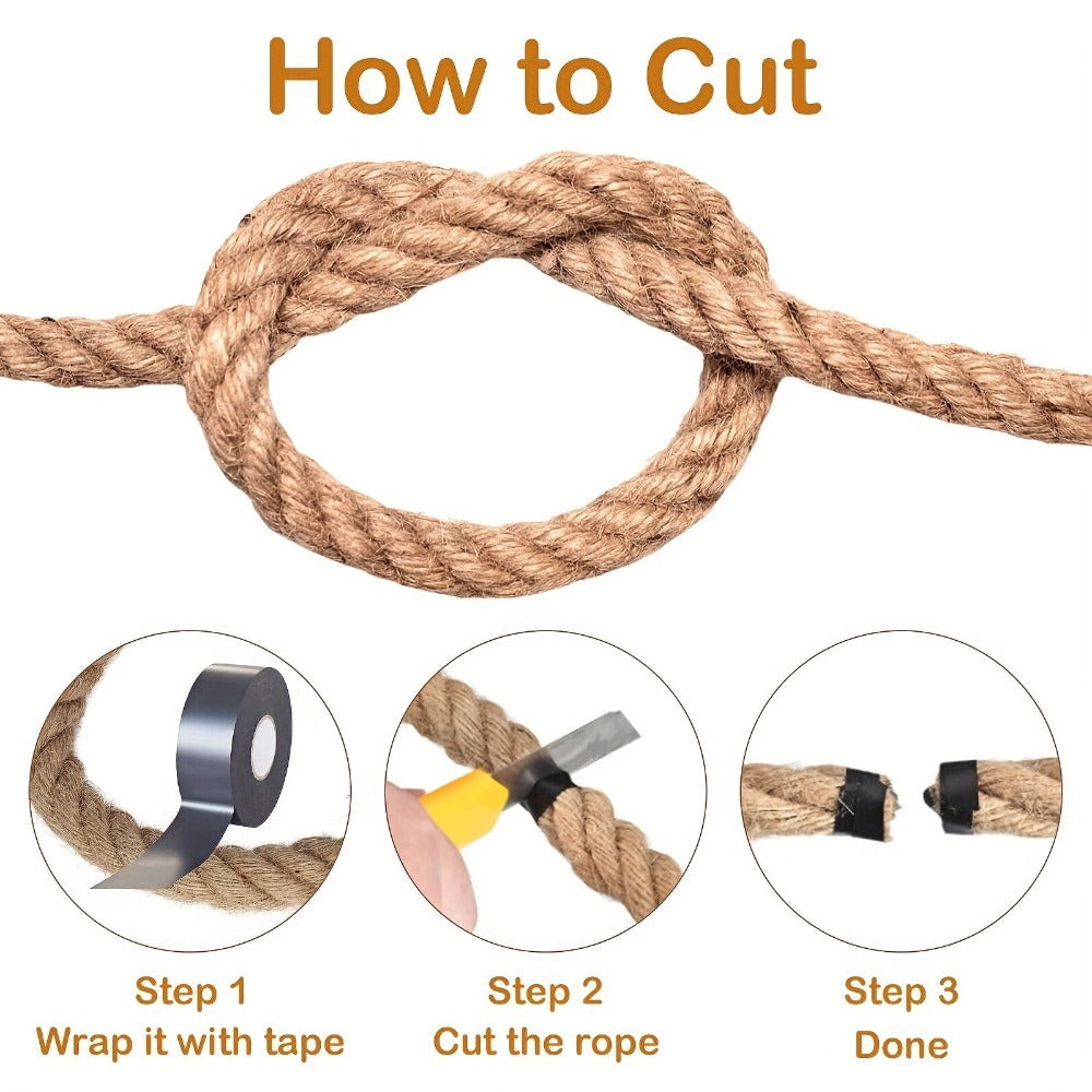 Manila Rope Natural Jute Twisted Hemp Rope ¨C 3/4¡± 1¡± 1-1/4¡± 1.5¡± Thick Heavy Duty Outdoor Rope for Swing Bed Hammock Railing Crafts Tug of War Landscaping Gardening Bundling Home Decor