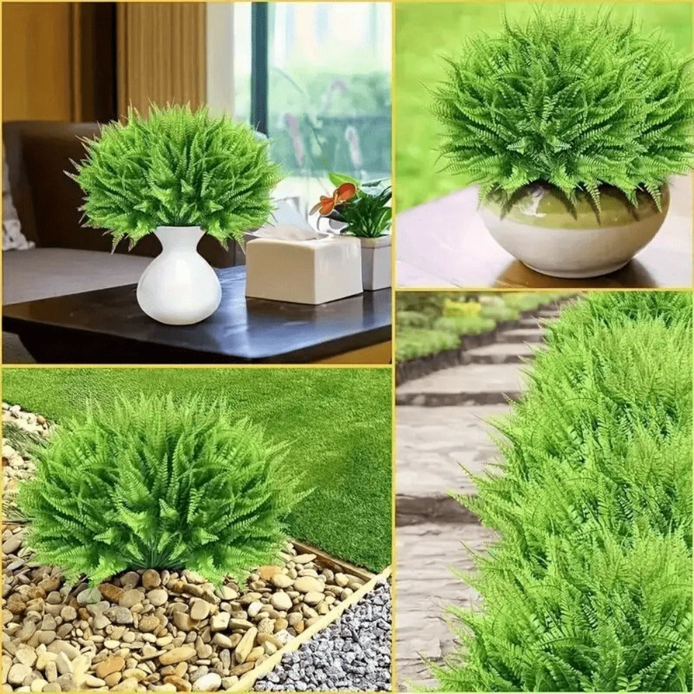 Artificial Boston Fern Plants 10 Pack ¨C Fake Faux Ferns for Indoor Outdoor Home Garden Office Porch Decor