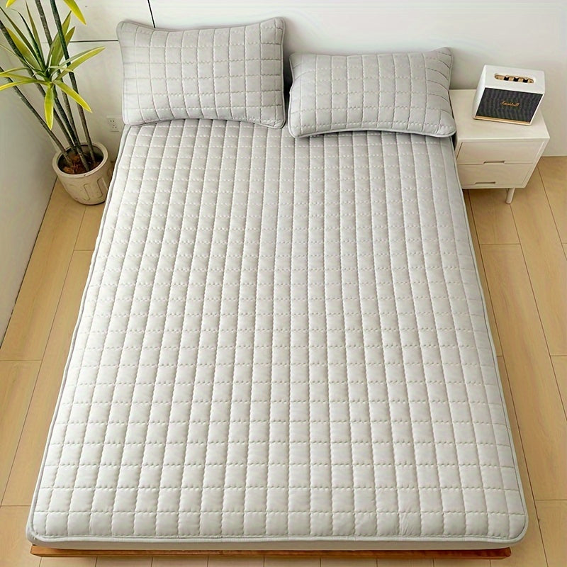 Quilted Waterproof Mattress Protector Soft Breathable Mattress Cover with Deep Pocket for Full Queen King - Solid Color Bedding Pad for Bedroom Guest Room Hotel Apartment School