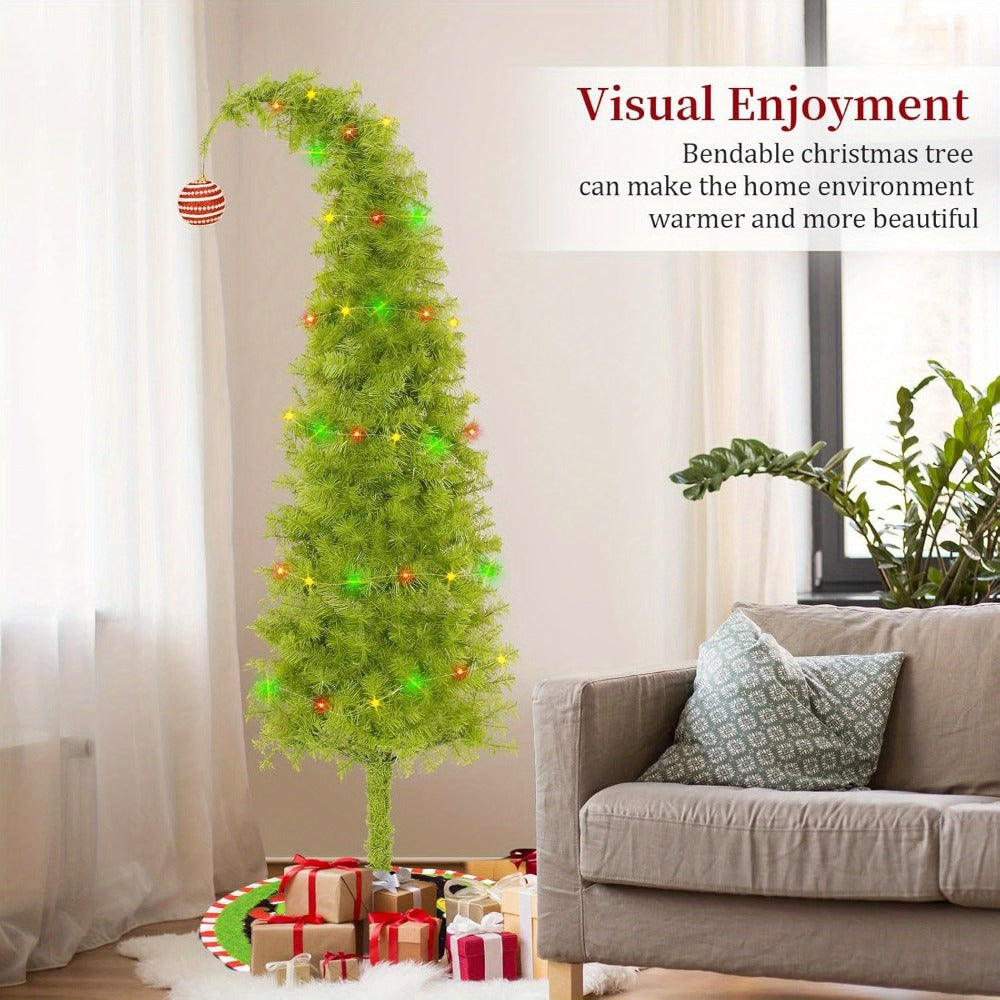6FT Artificial Christmas Tree with Skirt, Balls & Stand ¨C Flexible Full Christmas Tree Set with Unique Decorations for Home, Office & Party ¨C Festive Holiday Decor, Green