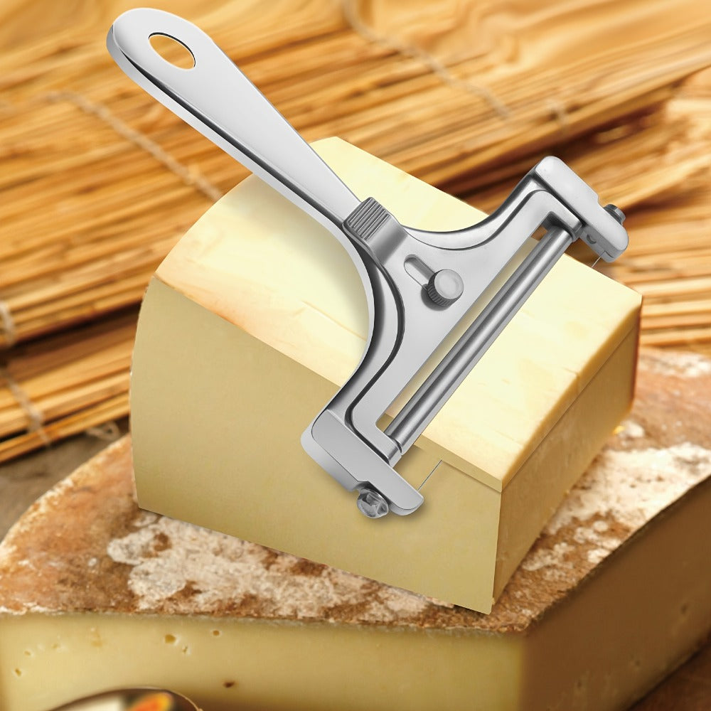 Cheese Slicer Adjustable Thickness 2-Pack, Stainless Steel Wire Cheese Cutter for Hard & Soft Cheese, Manual Kitchen Cheese Cutting Tool for Home Charcuterie Board Entertaining