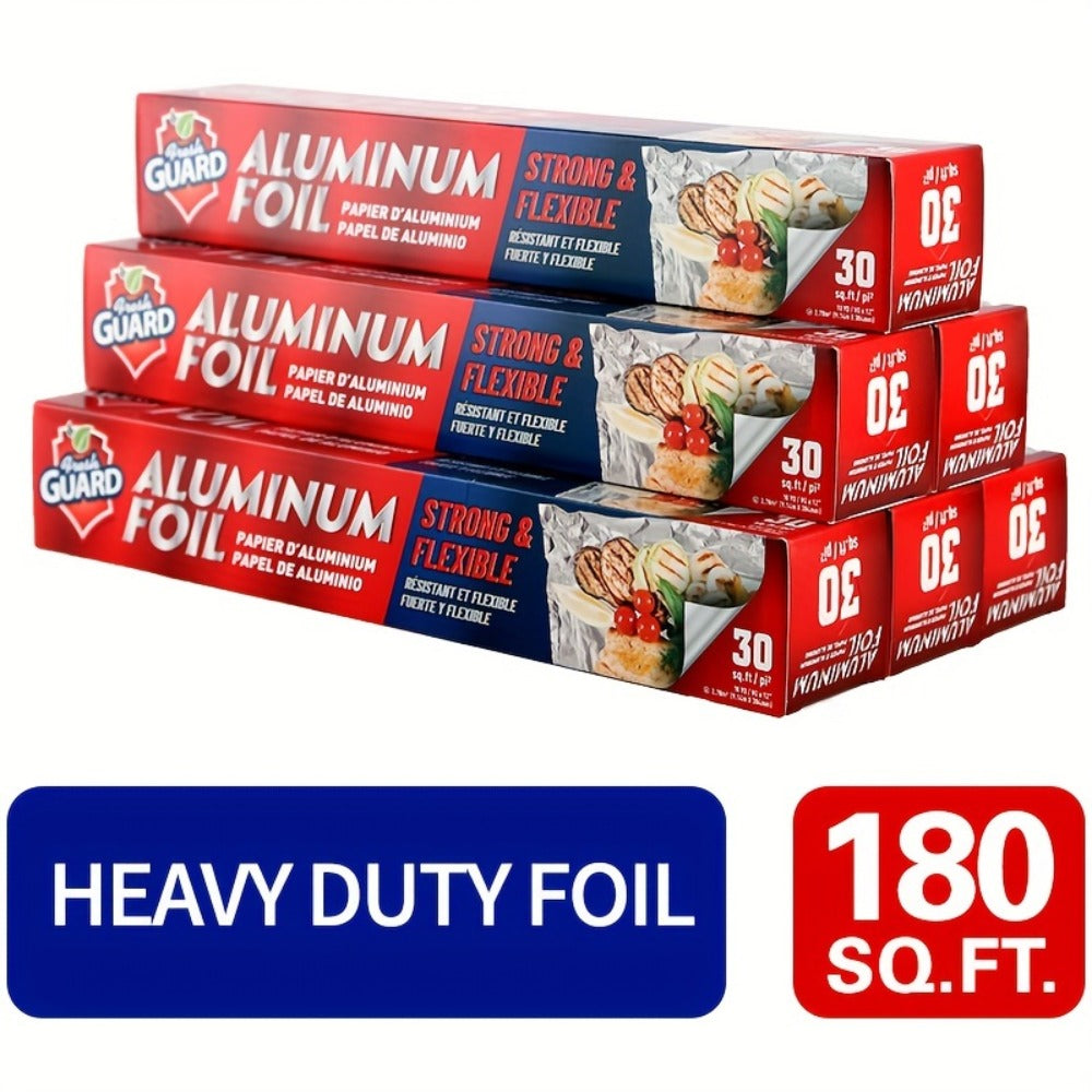 Heavy Duty Aluminum Foil Roll 12 Inch Wide Restaurant Grade ¨C Food Safe Disposable Wrapping for Burritos, Hot Dogs & Sandwiches | Pack of 2 (300 Sq Ft) or Pack of 3 (225 Sq Ft) for Food Service & Catering