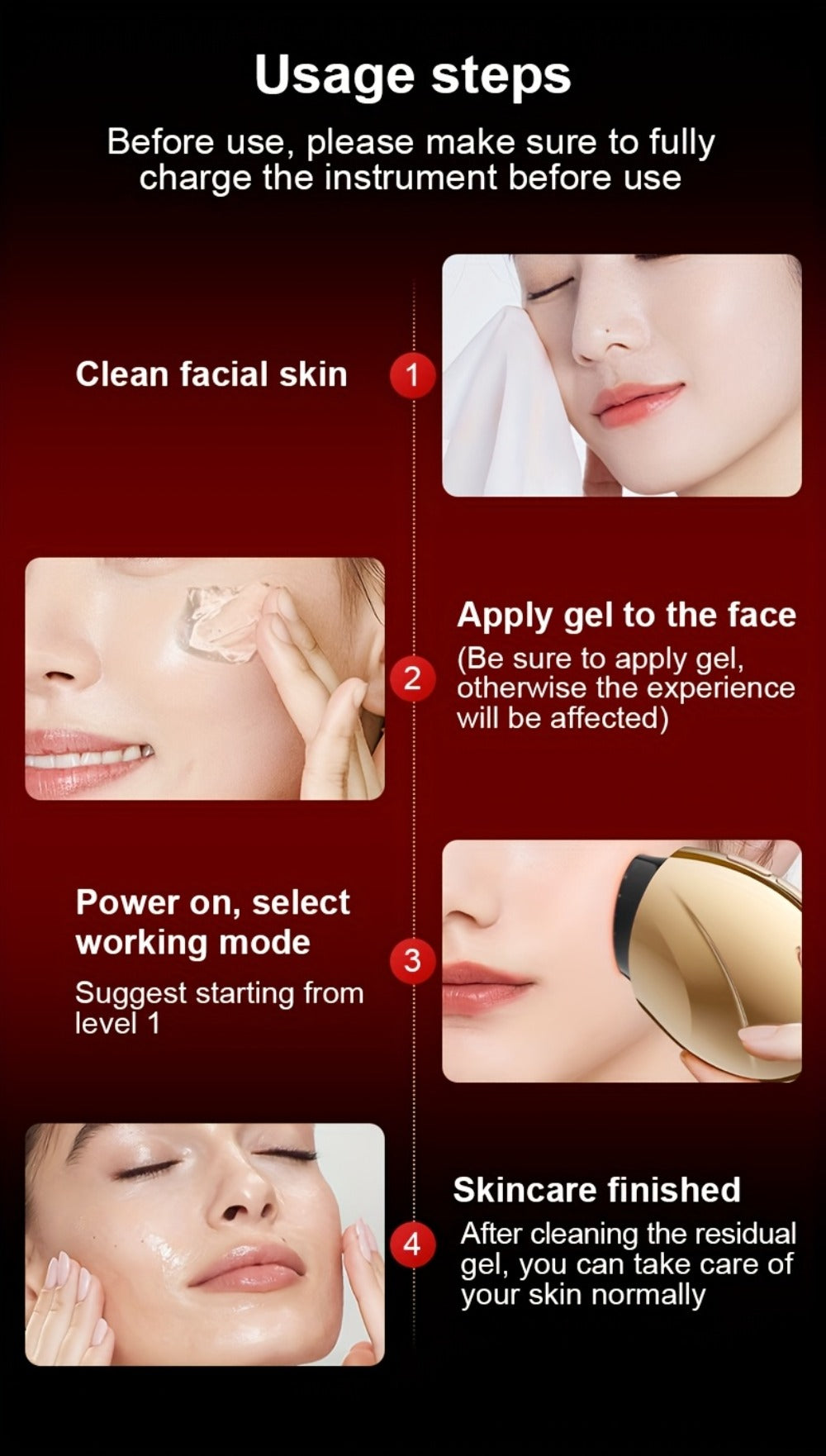 EMS Face Massager ¨C 3-in-1 LED Light Therapy, Warm Heat & EMS Skin Tightening, USB Rechargeable Portable Facial Beauty Device for Anti-Aging, Collagen Boost & Glowing Skin, Home Spa Gift for Women