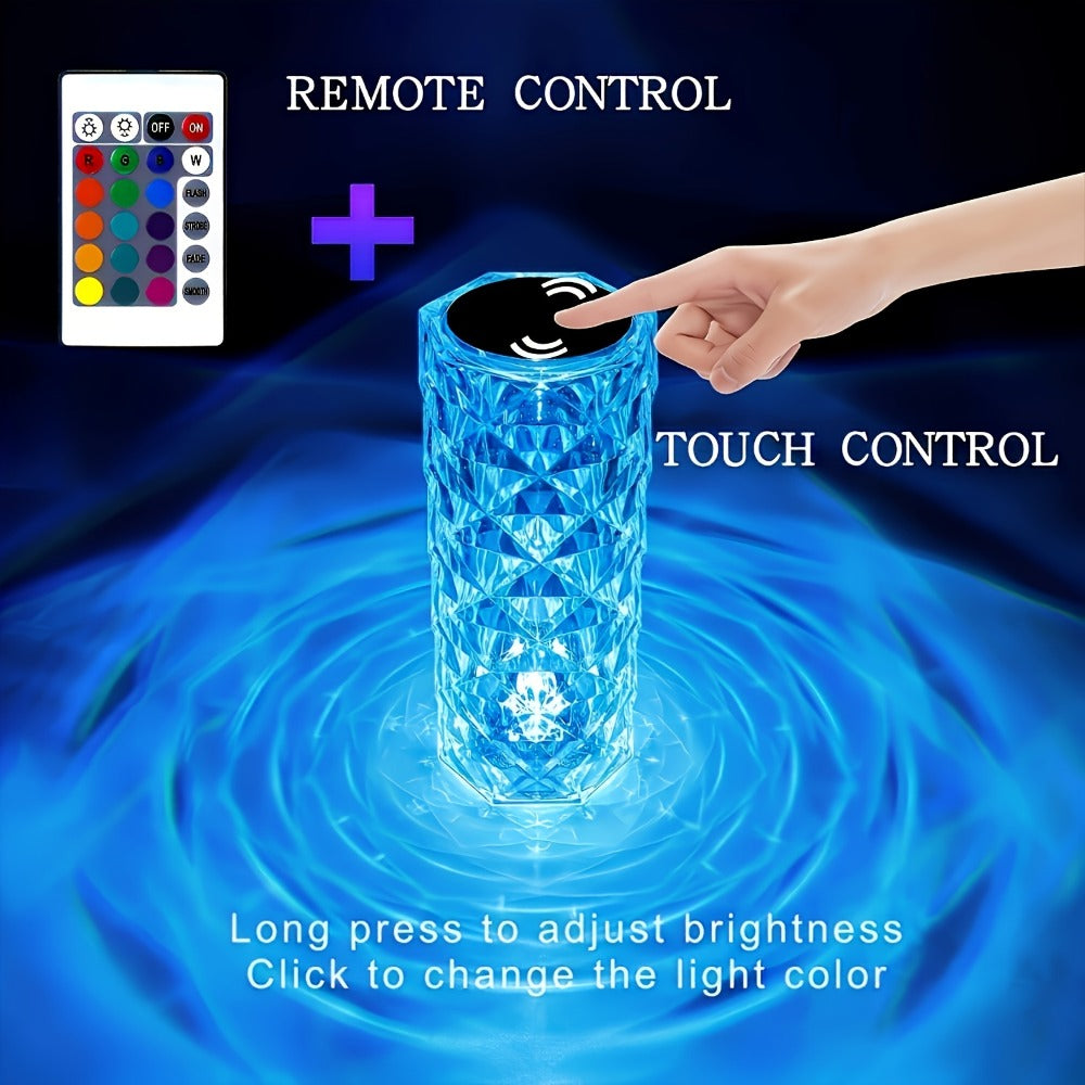 Rose LED Table Lamp 16 Color Changing, Touch Control & Remote, USB Powered Romantic Night Light for Bedroom, Valentine's Day Gift Mood Lamp