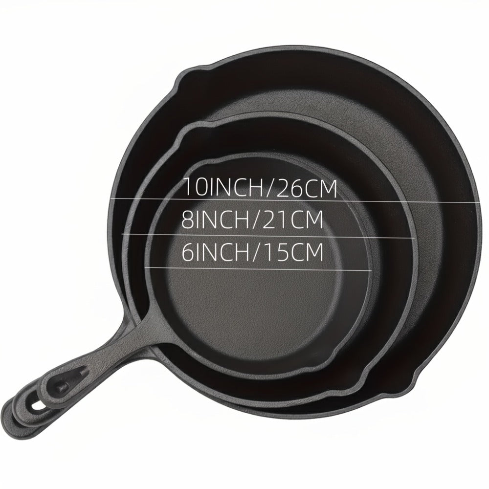 Cast Iron Cookware Set for Kitchen Camping BBQ - Non-Stick Skillet Dutch Pot Frying Pan Baking Tray Griddle Options, Oven Safe Stovetop Campfire Cookware for Home RV Holiday Cooking Multiple Set Choices