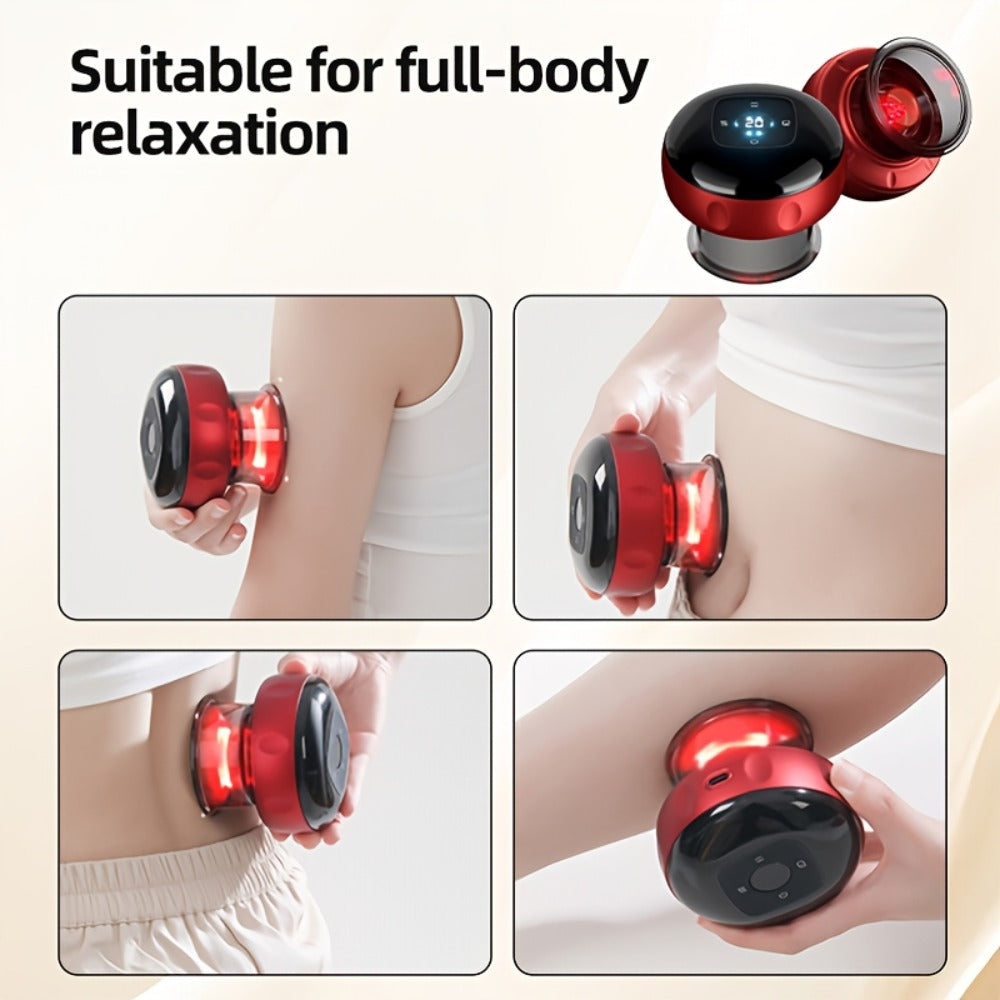 Electric Cupping Massager ¨C Portable USB Rechargeable Gua Sha Scraping & Acupressure Device for Full Body Relief | Traditional Chinese Therapy Tool for Back, Neck & Muscle Relaxation at Home