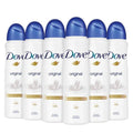 Dove Original Deodorant Body Spray 5 fl oz - Pack of 6, 48-Hour Odor Protection, Alcohol-Free Antiperspirant Spray for Women, Moisturizing Formula, Bulk Value Pack