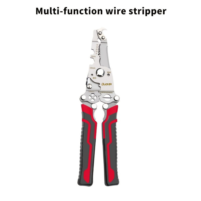 Folding Wire Stripper Multifunctional Pliers Crimping Cutter Tool for Electrician Cable DIY Electronic Maintenance Compact Portable Anti-Slip Spring Clip Car Toolbox Hand Tool