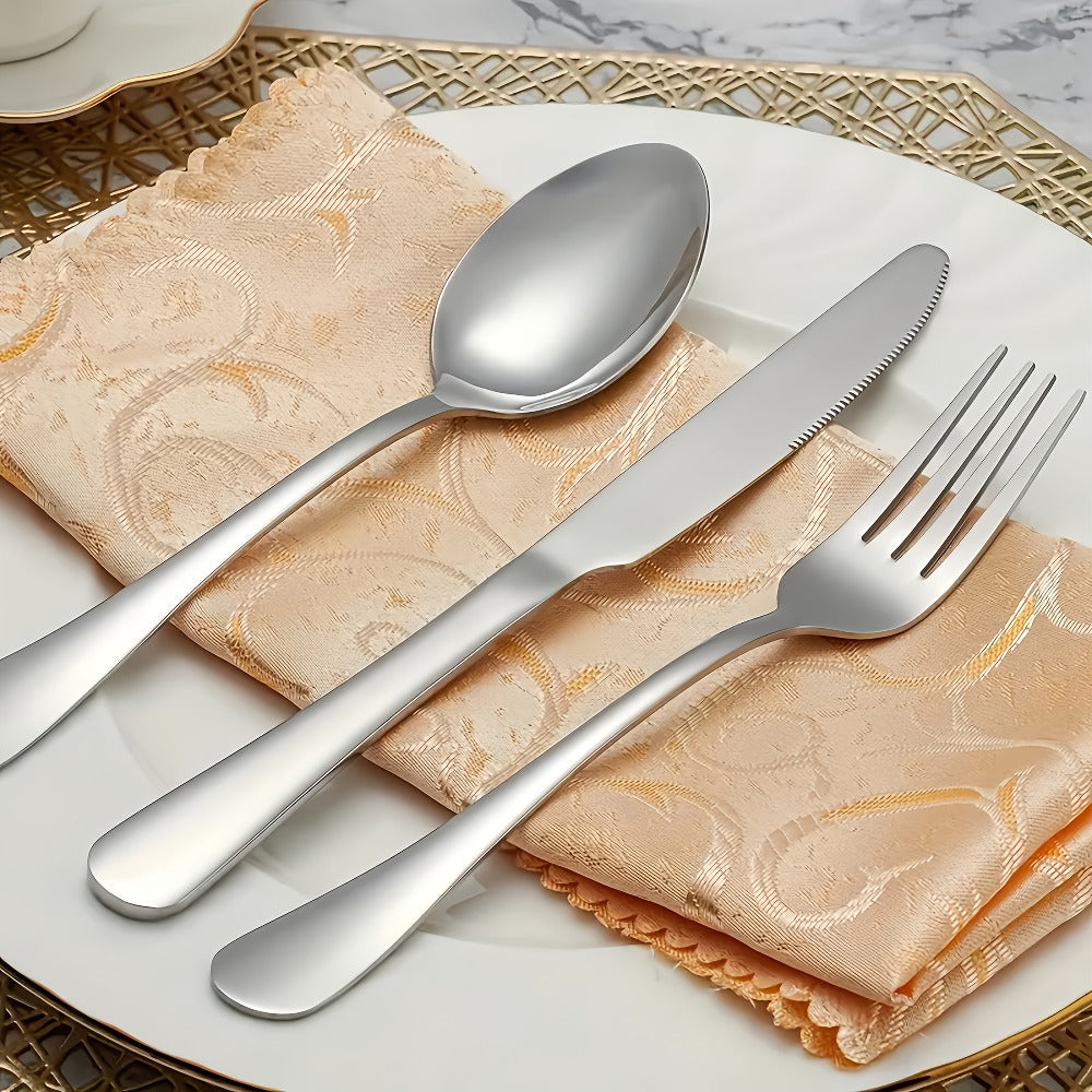 Stainless Steel Silverware Set 20 or 60 Piece ¨C Heavy Duty Commercial Grade, Dishwasher Safe, Rust-Proof & Non-Toxic Bulk Kitchen Tableware with Gift Box for Restaurant, Wedding & Home
