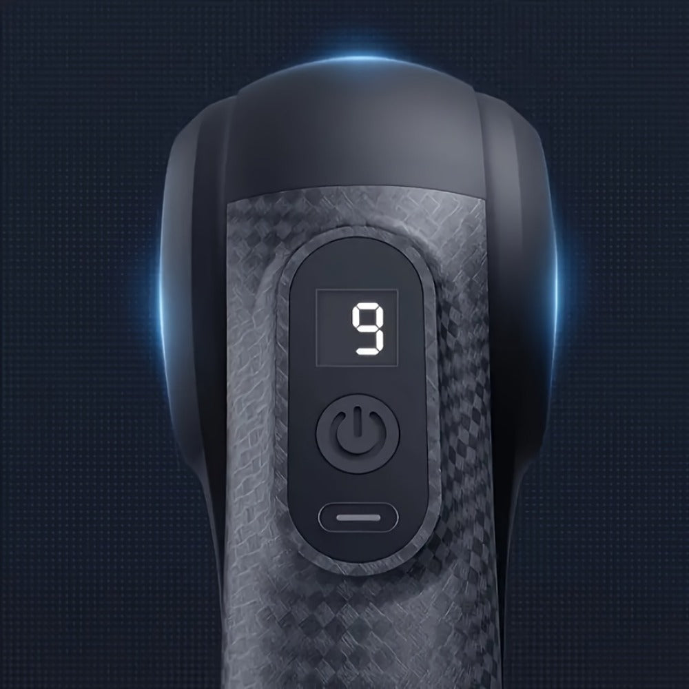 Massage Gun Deep Tissue Percussion Massager Portable | 9 Attachments 9 Speed Settings Muscle Relief Fatigue Recovery Pain Alleviation | Compact Handheld Body Massager for Athletes Gym Home Office | Blue Black Golden Black