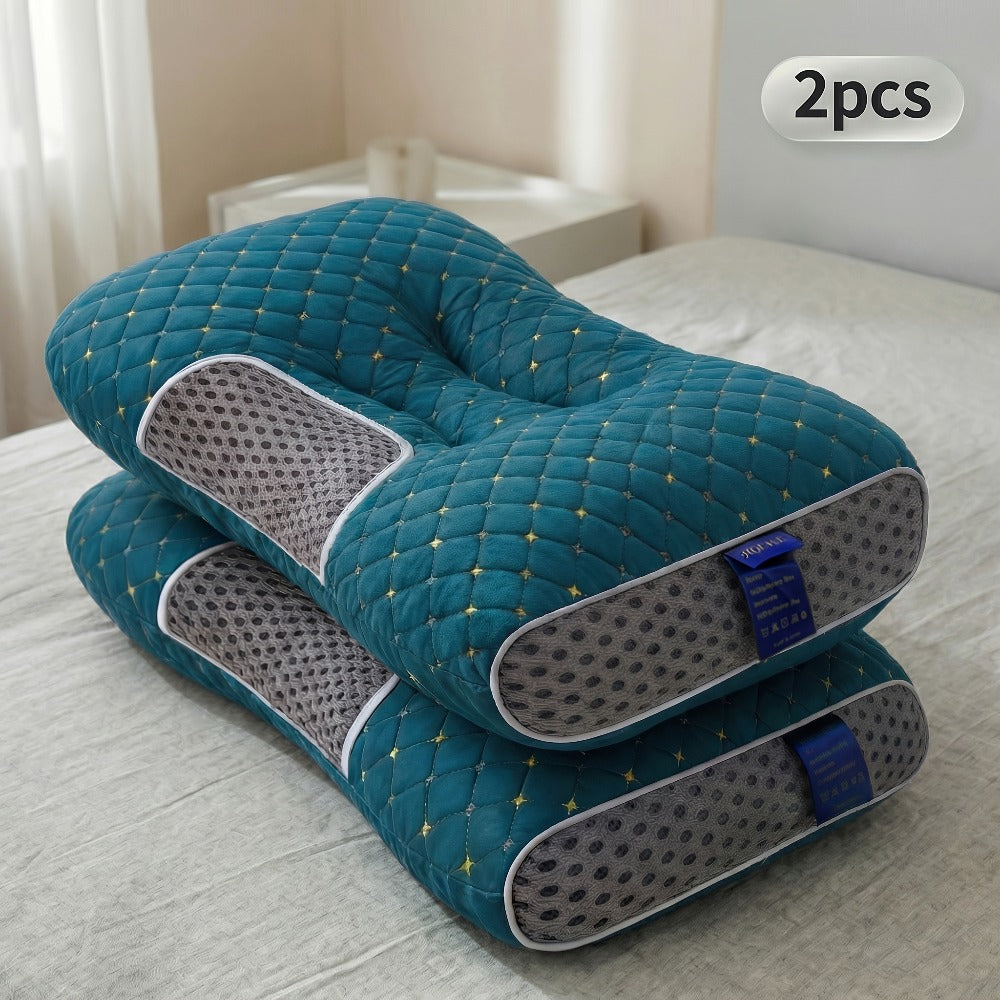 Neck Pillow 2 Pack ¨C Breathable Memory Foam Travel Pillow with Removable Zippered Cover, Ergonomic Cervical Support for Neck & Shoulder Pain Relief