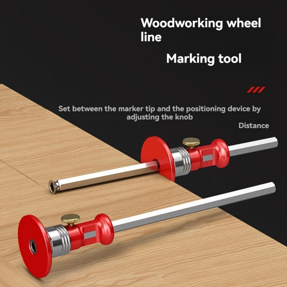 Marking Ruler 3-in-1 Multifunctional Woodworking Layout Tool Metric Imperial Straight Line Parallel Arc Height Marking for DIY Carpentry Handicraft Projects