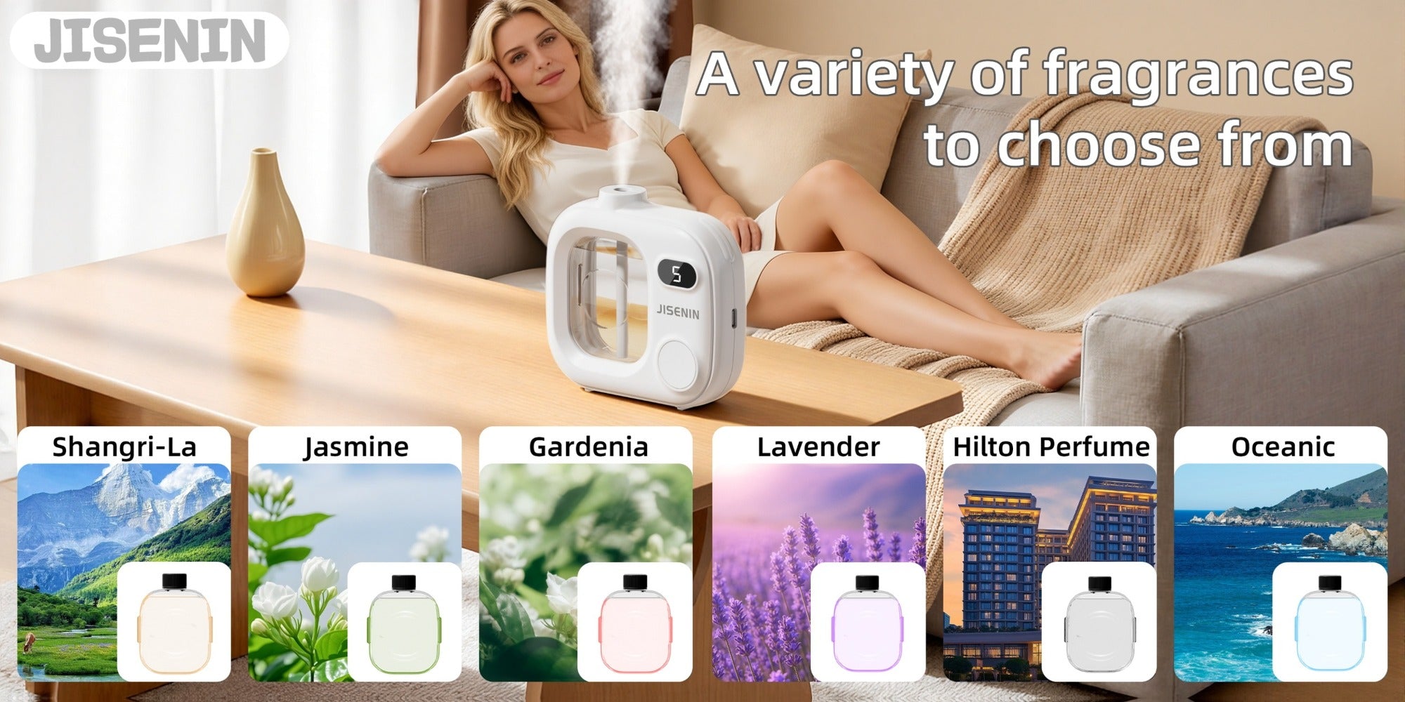 Essential Oil Diffuser Waterless Hanging Diffuser 5 Spray Modes 500mAh Rechargeable with Essential Oil Sets for Bedroom Office Hotel Kitchen Bathroom Desk Decor Aromatherapy Gift
