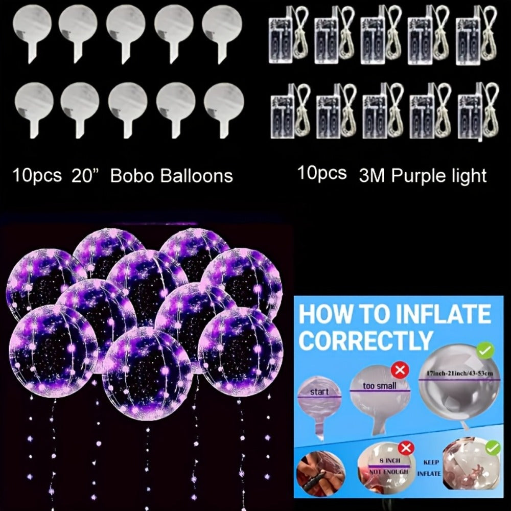 LED Light Up Bobo Balloons with LED String Lights 20pcs Party Decoration Kit ¨C Birthday Wedding Christmas Easter Graduation Decor