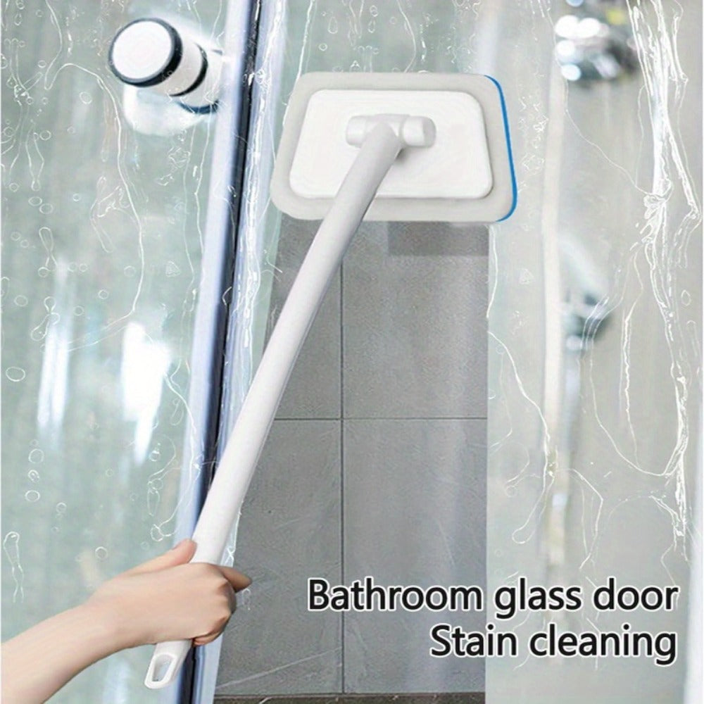 Cleaning Brush Set 16pcs All-Purpose Deep Clean System | 2-in-1 Bath Scrubber & Window Squeegee with 22¡± Extendable Handle | 90¡ã Rotating Head Bathtub Brush Kit for Indoor & Outdoor Surface Cleaning