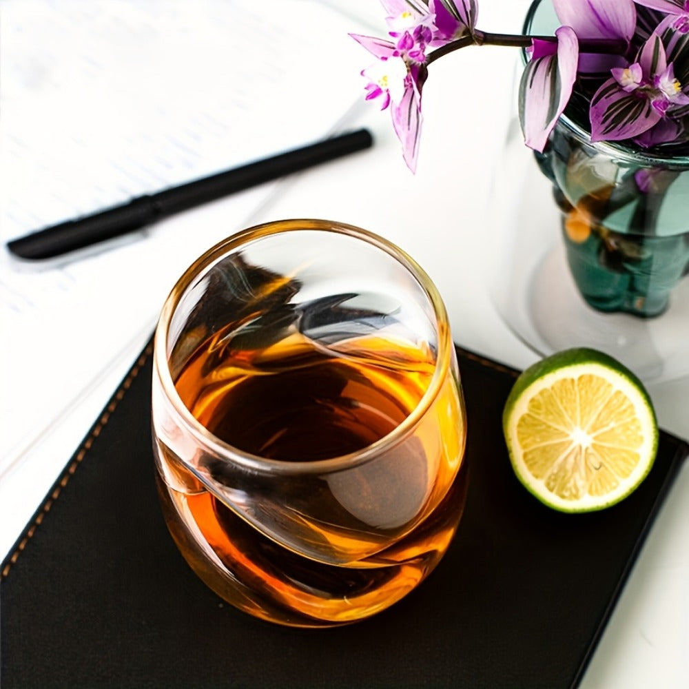 Geometric Twisted Cocktail Glasses 4 or 8 Pack ¨C 400ml Wide Mouth BPA-Free Borosilicate Glass ¨C Festive Drinkware for Whiskey, Beer & Tea ¨C Thanksgiving, Christmas, New Year & Oktoberfest