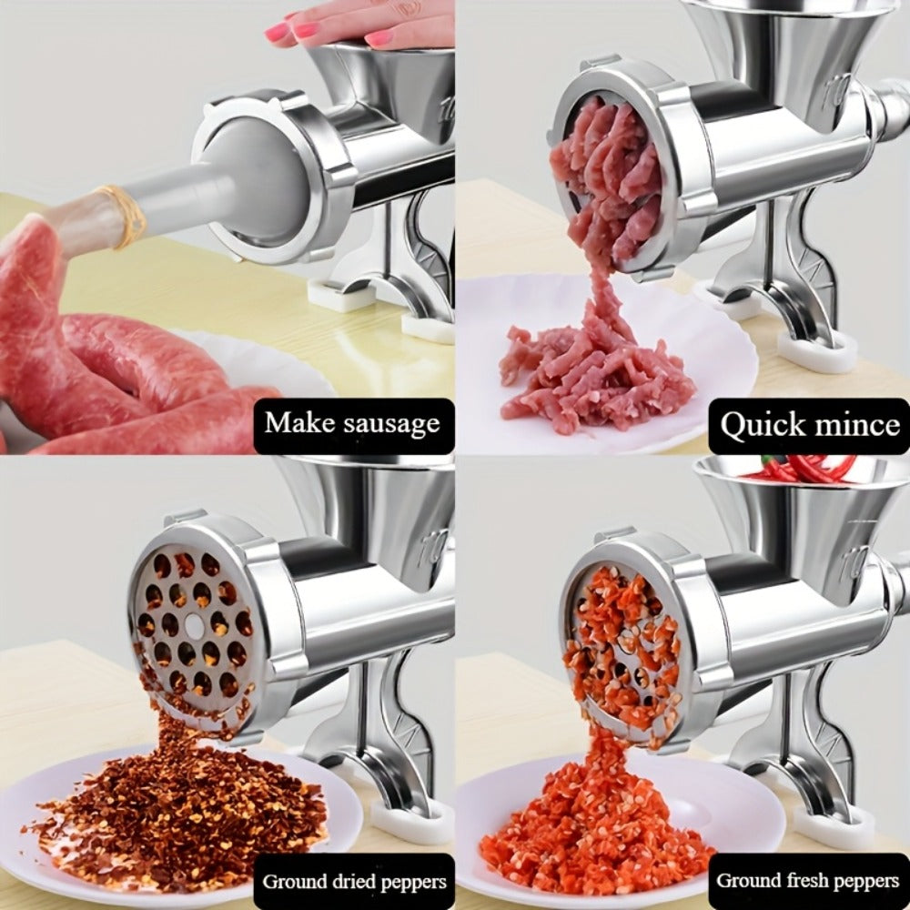 Manual Meat Grinder with Table Clamp Heavy Duty Stainless Steel Hand Crank Food Processor for Grinding Meat Vegetables & Spices ¨C No Electricity Required