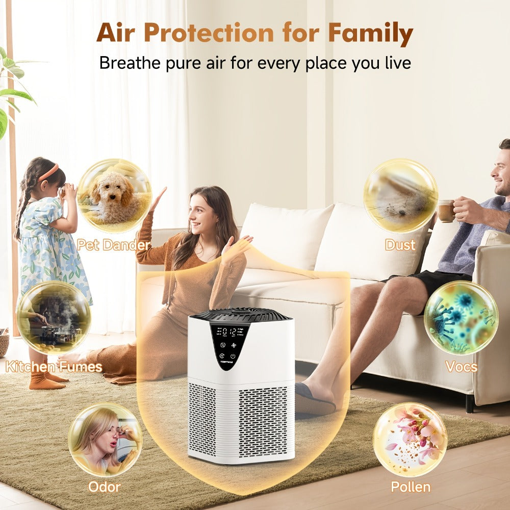 HEPA Air Purifier for Large Room Up to 1750 Sq Ft ¨C H13 True HEPA Filter, 25dB Quiet, PM2.5 Monitor, Aromatherapy, 3-Stage Filtration for Bedroom Home Office Pet Odor Smoke Dust