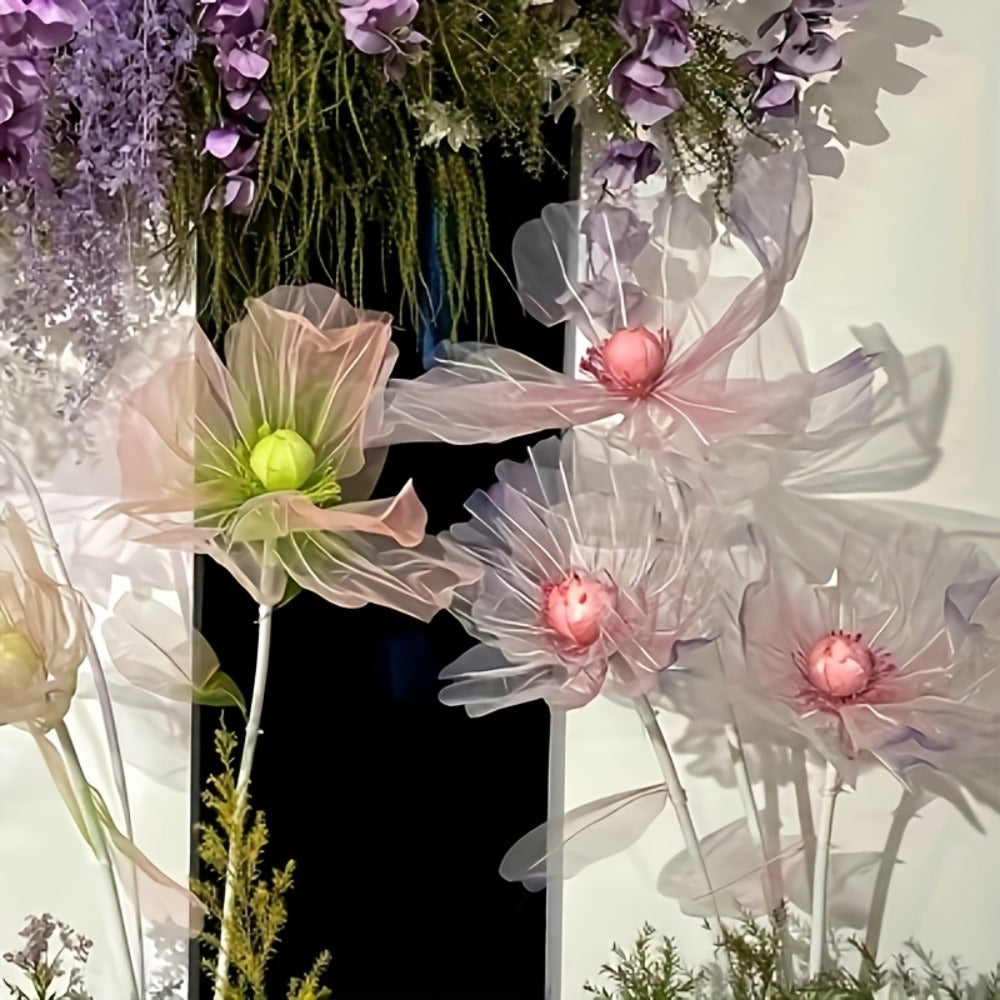 Artificial Silk Peony Flowers Giant Set of 3 Large Fake Flowers with Base & Branches for Wedding, Birthday Party, Home Decor & Window Display ¨C 8 Colors