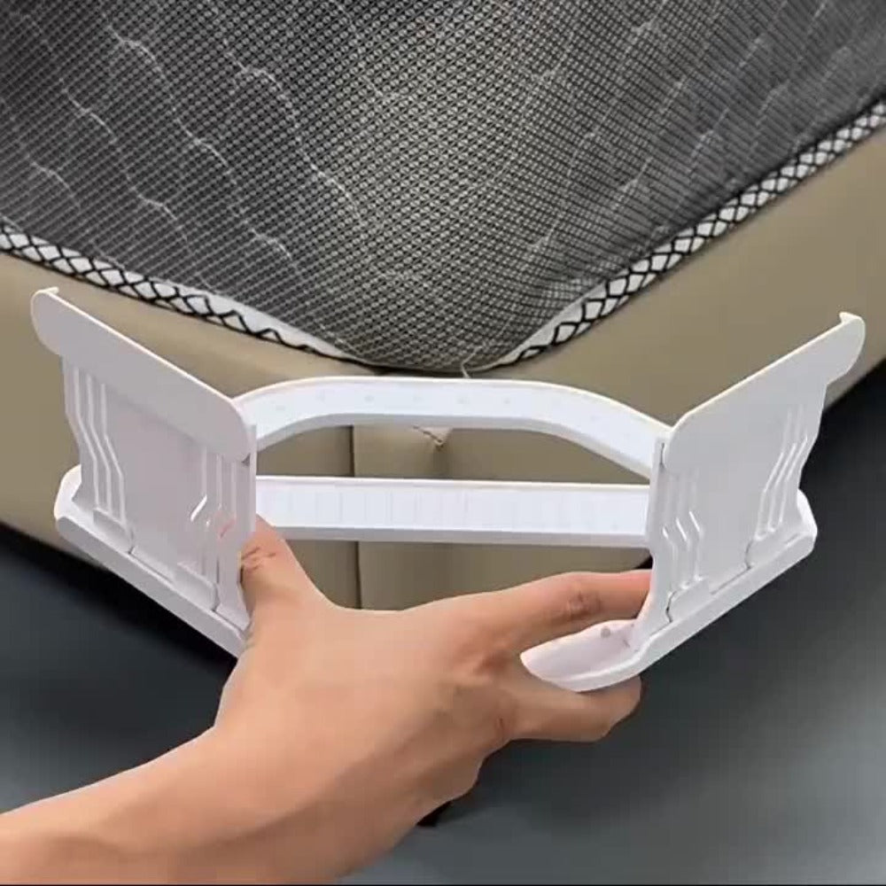 Bed Sheet Holder Straps ¨C Heavy-Duty Mattress Sheet Grippers, No More Loose Bedding, Universal Fit for All Mattress Depths & Sheet Styles, Easy One-Time Installation, White & Gray