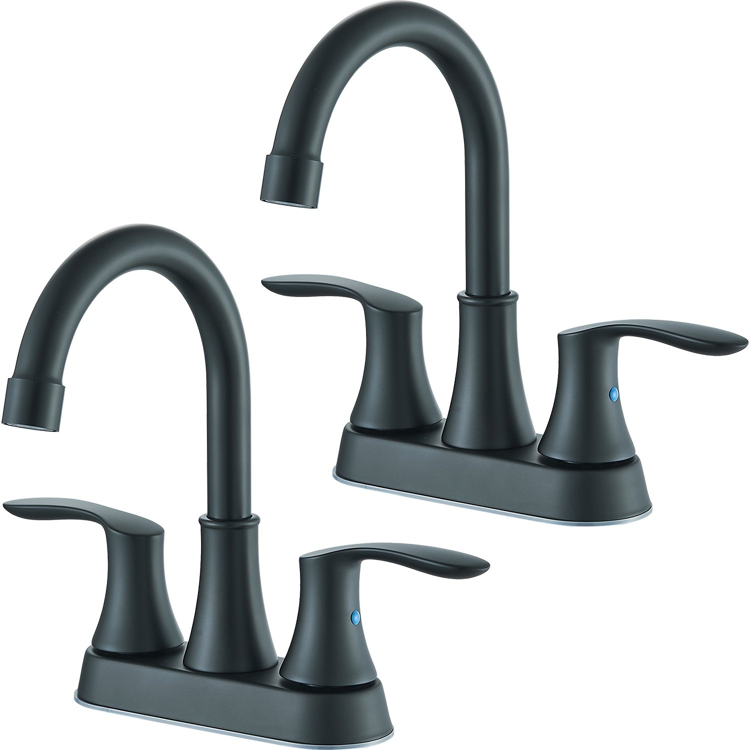 Centerset Bathroom Faucet 2 Handle 4 Inch - Lead-Free Dual Handle Vanity Sink Faucet with Pop-Up Drain & Supply Lines, Brushed Nickel, Matte Black, Oil Rubbed Bronze, Brushed Gold, 2-3 Hole RV Compatible