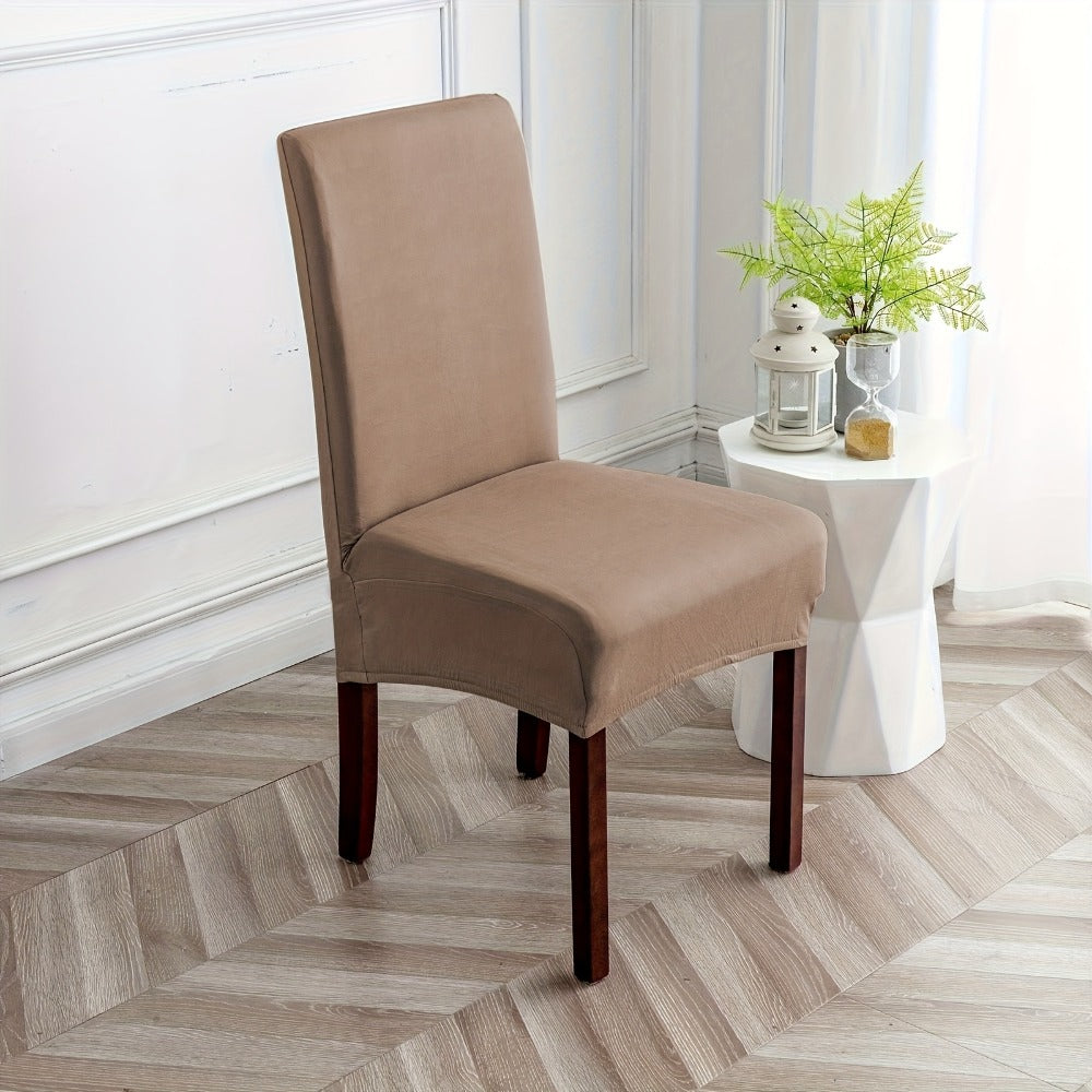 Stretch Dining Chair Covers Set | Elastic Jacquard Slipcovers for Dining Room Kitchen Wedding Office, 4pcs or 6pcs, 9 Colors, Washable Furniture Protector