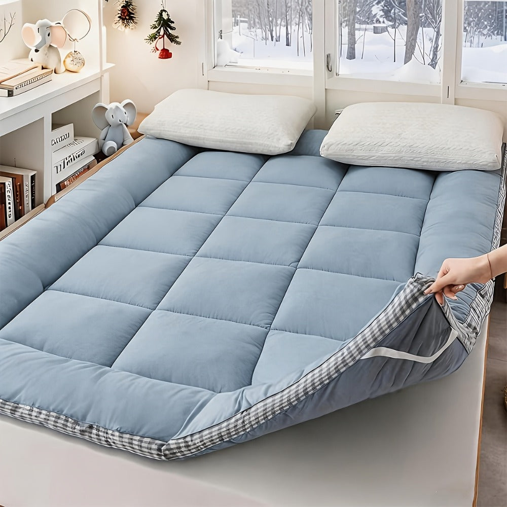 Quilted Mattress Topper Fluffy Flannel Bubble ¨C Breathable Fiber Fill Foldable Sleeping Pad 2.36¨C3.15¡± Thick for Twin Full Queen King Bed