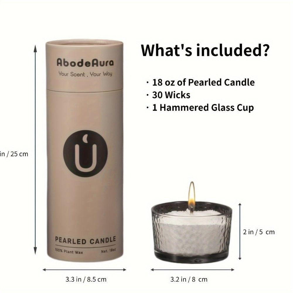 Multi-Wick Scented Candle 18 oz - Palm Wax Long Burning Candle in Glass Jar 30 Wicks Refillable Sand Candle for Home Decor Bedroom Living Room Aromatherapy Gift