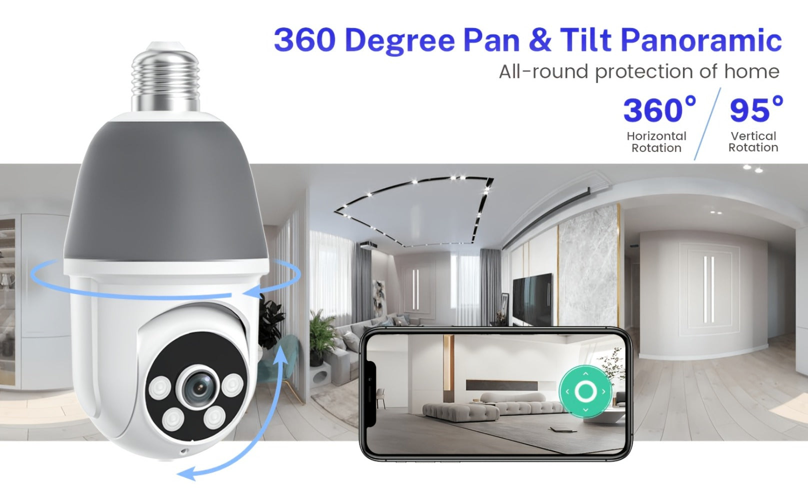 AI Auto Tracking Security Camera 360¡ã Panoramic 1920P | Infrared Night Vision Two-Way Audio 2.4GHz USB Charging | Wireless Indoor Surveillance Camera Human Motion Detection