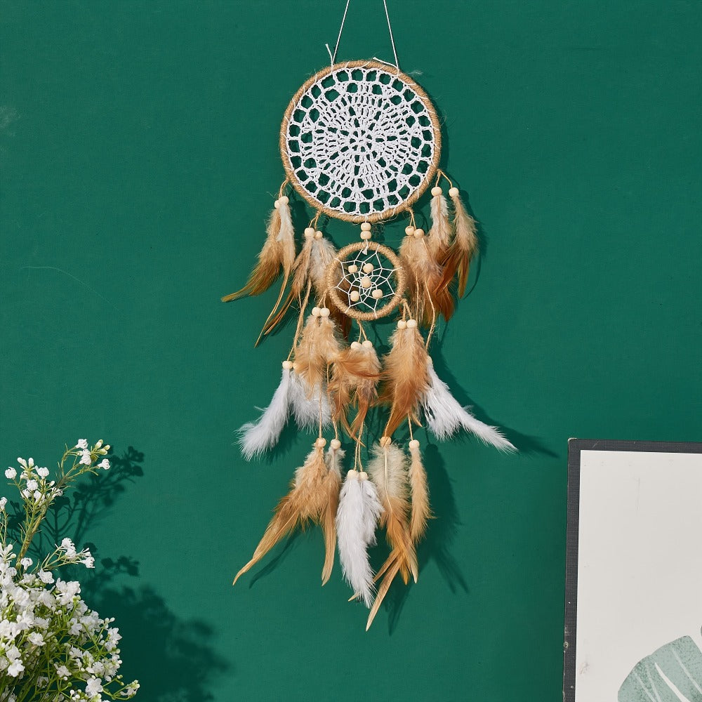 Dream Catcher Wall Decor 5 Pack Large Handmade Boho Dream Catchers Moon Sun Wall Hanging Decoration Bohemian Bedroom Decor Aesthetic Room Decor Bed Decoration Boho Wall Art Camel