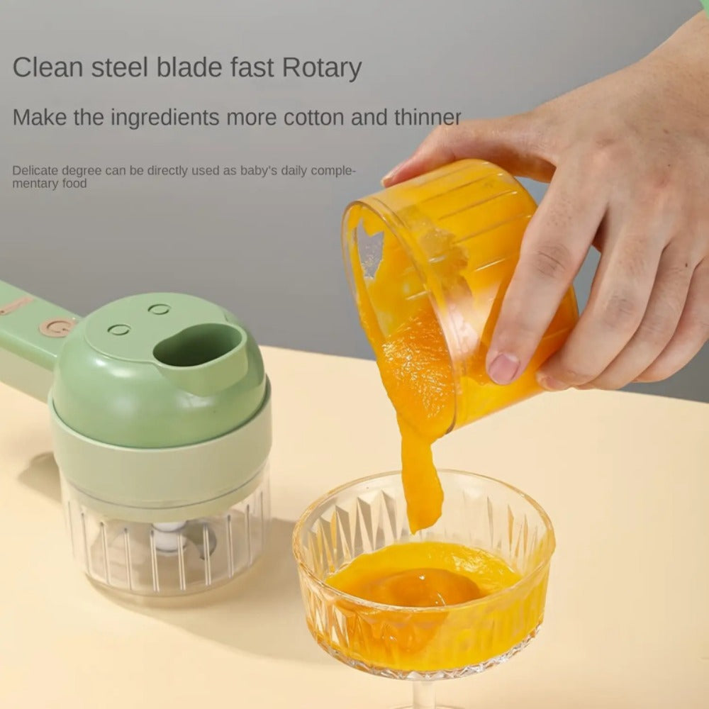 Mini Electric Food Chopper Portable USB Rechargeable 1 Cup Multifunctional Food Processor for Garlic Onion Celery Vegetables Easy to Clean with Cleaning Brush White