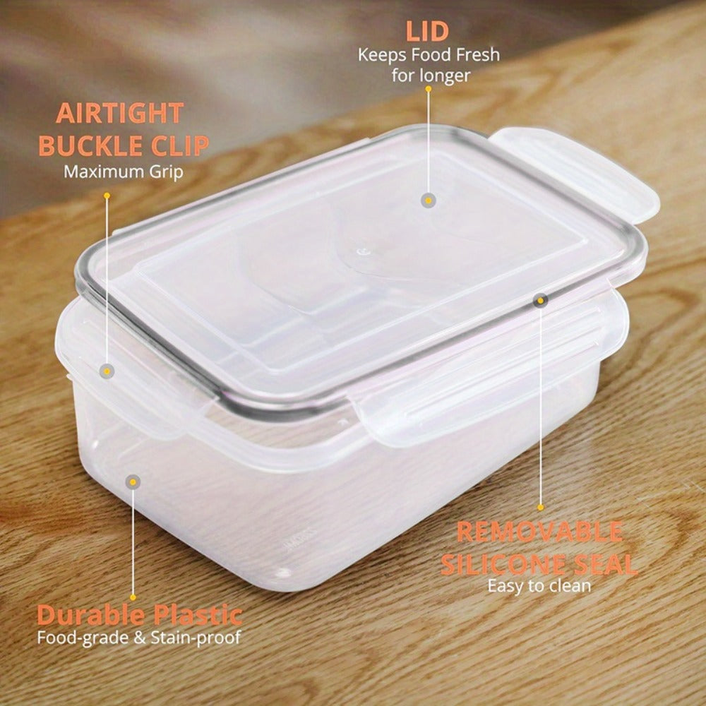 Food Storage Containers with Lids - Airtight Plastic Container Set for Kitchen Pantry Organization, Easy-Lock Leak-Proof Design, BPA-Free Meal Prep Containers with Labels and Markers, Available in 12, 24 or 48 Piece Sets for Pantry, Travel and Outdoor Use